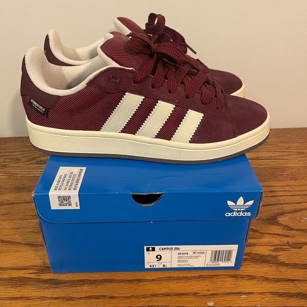 NWT Adidas Campus 00’s Collegiate Burgundy